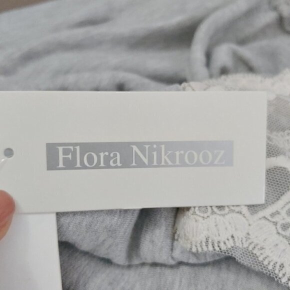 NWT FLORA NIKROOZ gray lace loungewear hoodie sweatshirt - Picture 8 of 16